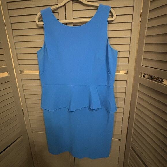Ann Taylor Dresses & Skirts - Ann Taylor Sleeveless Blue Peplum Midi Dress Figure Flattering Size 16